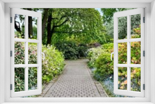 Fototapeta Naklejka Na Ścianę Okno 3D - path in the garden