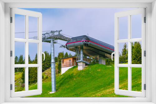 Fototapeta Naklejka Na Ścianę Okno 3D - Modern ropeway station on Brauneck, a mountain in Germany, Bavaria