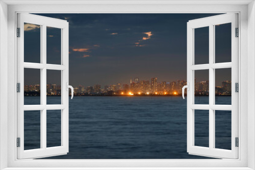 Fototapeta Naklejka Na Ścianę Okno 3D - 舞浜海岸から見た東京湾越しの芝浦ふ頭の夜景