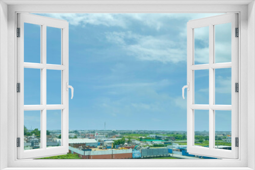 Fototapeta Naklejka Na Ścianę Okno 3D - 青空の町