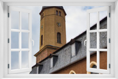 Fototapeta Naklejka Na Ścianę Okno 3D - Turm der Stadtkirche St. Johannes, Kirche Bürgel, Thüringen, Deutschland