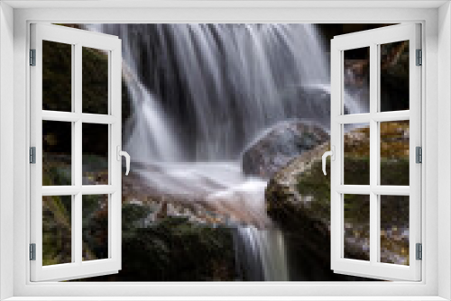Fototapeta Naklejka Na Ścianę Okno 3D - waterfall on the black stream in Hejnice