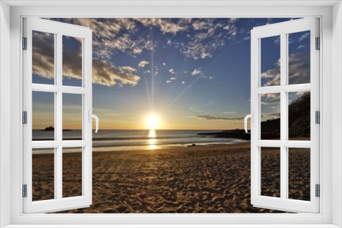 Fototapeta Naklejka Na Ścianę Okno 3D - Coucher de soleil sur la plage