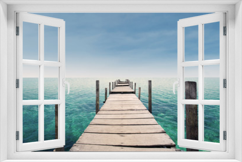 Fototapeta Naklejka Na Ścianę Okno 3D - The way to paradise island