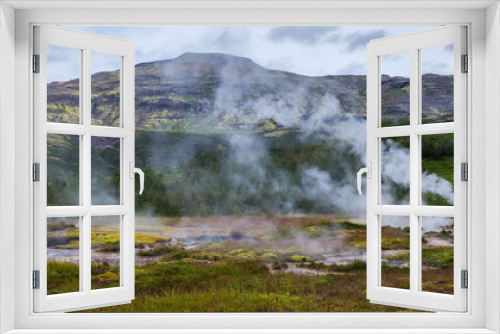 Fototapeta Naklejka Na Ścianę Okno 3D - View at the geothermal field of Geysir in Iceland