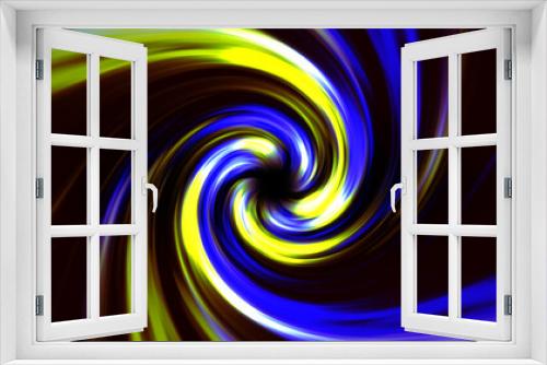 Fototapeta Naklejka Na Ścianę Okno 3D - Background of a vortex in which three colors are mixed with blue and yellow in nost and rat in addition