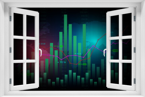 Fototapeta Naklejka Na Ścianę Okno 3D - Stock Financial Market Graph Abstract Background