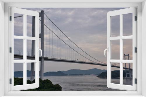 Fototapeta Naklejka Na Ścianę Okno 3D - 来島海峡大橋, しまなみ、橋, 桑,建築, 海, 空,雲