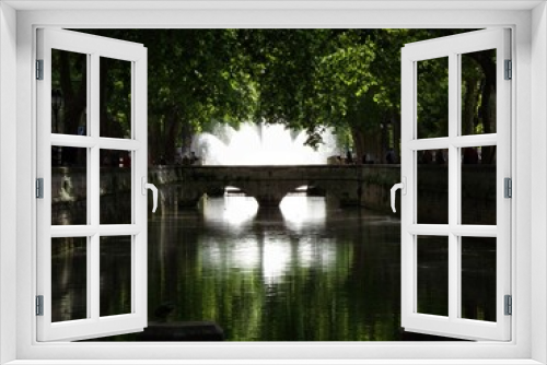 Fototapeta Naklejka Na Ścianę Okno 3D - jets d'eau des Jardins de la fontaine à Nîmes 