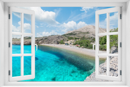 Fototapeta Naklejka Na Ścianę Okno 3D - Landscape with Zala beach, Stara Baska, Krk island, Croatia