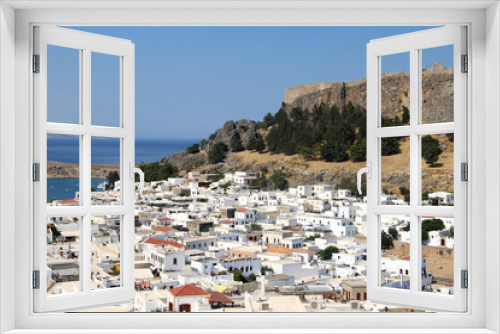 Fototapeta Naklejka Na Ścianę Okno 3D - Beautiful panorama of Lindos, Rhodos