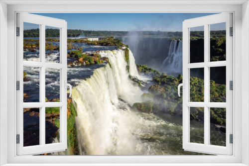 Fototapeta Naklejka Na Ścianę Okno 3D - Iguazu Falls on the border of Brazil and Argentina.