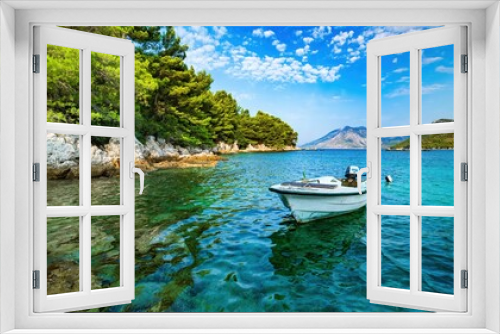 Fototapeta Naklejka Na Ścianę Okno 3D - Widok na Adriatyk w Chorwacji o poranku