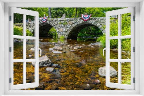 Fototapeta Naklejka Na Ścianę Okno 3D - New Hampshire-Hillsboro-Beard Brook-Jone Road Stone Bridge