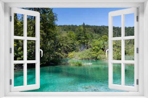 Fototapeta Naklejka Na Ścianę Okno 3D - Plitvice lakes in Croatia, beautiful summer landscape with turquoise water