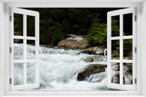Fototapeta Naklejka Na Ścianę Okno 3D - Beautiful waterfall in Tatry woods
