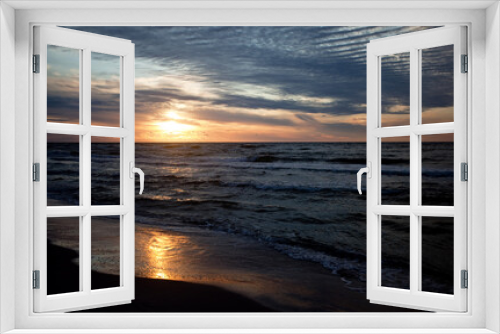 Fototapeta Naklejka Na Ścianę Okno 3D - Zachód słońca, morze