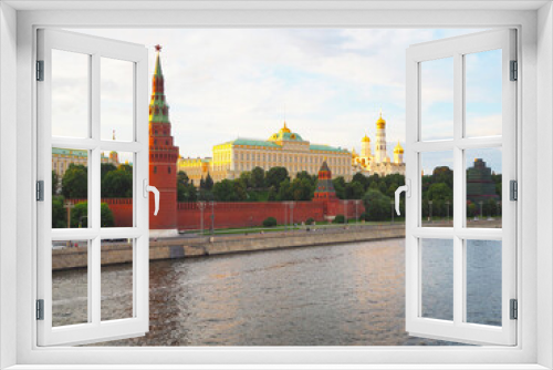 View of the Moscow Kremlin from the Moskva River embankment, Russia