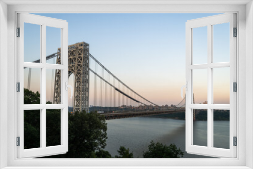 Fototapeta Naklejka Na Ścianę Okno 3D - George Washington Bridge from Fort Lee, NJ at Sunset