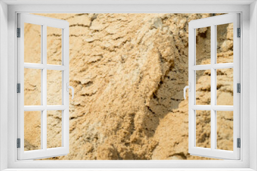 Fototapeta Naklejka Na Ścianę Okno 3D - sand construction quarry. texture of sand for construction close-up