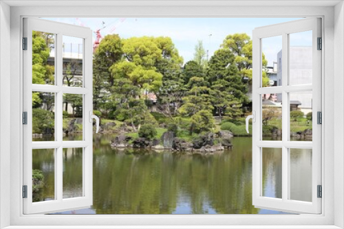 Fototapeta Naklejka Na Ścianę Okno 3D - 安田庭園