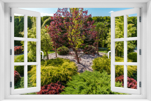 Fototapeta Naklejka Na Ścianę Okno 3D - Backyard Garden Landscape View