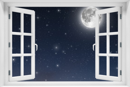 Fototapeta Naklejka Na Ścianę Okno 3D - full moon background