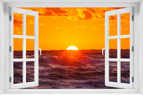 Fototapeta Naklejka Na Ścianę Okno 3D - Beautiful summer sunset over beach at Baltic sea