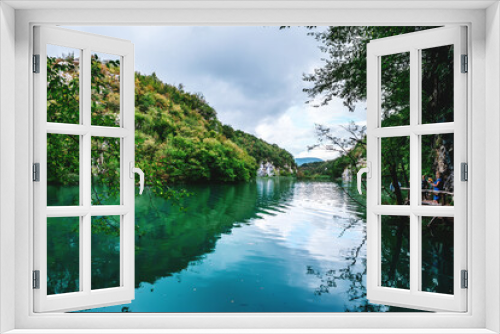 Fototapeta Naklejka Na Ścianę Okno 3D - A stunning landscape of waterfalls, forests and lakes. Plitvice Lakes are the national pride of Croatia