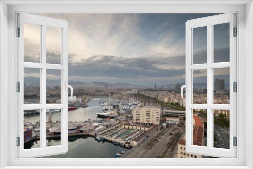 Fototapeta Naklejka Na Ścianę Okno 3D - barcelona skyline view