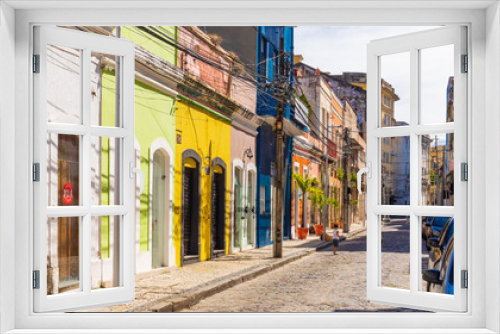 Fototapeta Naklejka Na Ścianę Okno 3D - Typical colonial houses on  Apolo street
