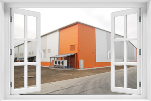 Fototapeta Naklejka Na Ścianę Okno 3D - modern logistics center site for long-term storage of agricultural products construction of a modern complex