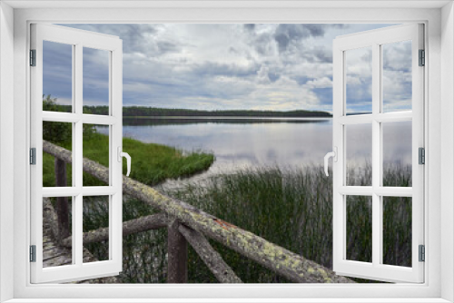 Fototapeta Naklejka Na Ścianę Okno 3D - Patvinsuo National Park in Finland: Northern European nature, Suomunjarvi lake.