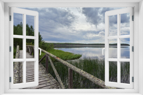 Fototapeta Naklejka Na Ścianę Okno 3D - Patvinsuo National Park in Finland: Northern European nature, Suomunjarvi lake.