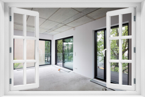Fototapeta Naklejka Na Ścianę Okno 3D - Mieszkanie w nowym bloku. Stan deweloperski, remont.