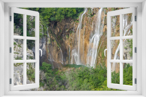 Fototapeta Naklejka Na Ścianę Okno 3D - Liczne wodospady