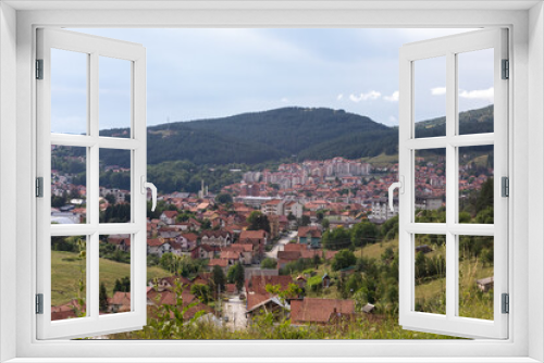 Fototapeta Naklejka Na Ścianę Okno 3D - Panorama of Pljevlja city, town and citi municipality in Northern Montenegro