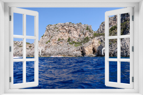 Fototapeta Naklejka Na Ścianę Okno 3D - Rocky seasides and ocean views of the coastline of Corfu on a sunny day