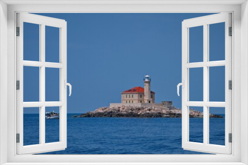 Fototapeta Naklejka Na Ścianę Okno 3D - Lighthouse in clear blue Adriatic sea
