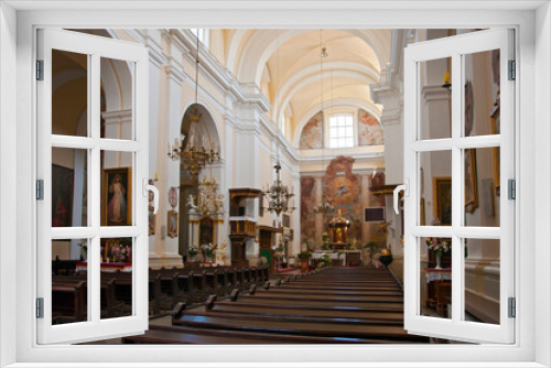 Minor Basilica of the Assumption of the Blessed Virgin Mary and Saints Peter, Paul, Andrew and Catherine. Wegrow, Masovian Voivodeship, Poland.