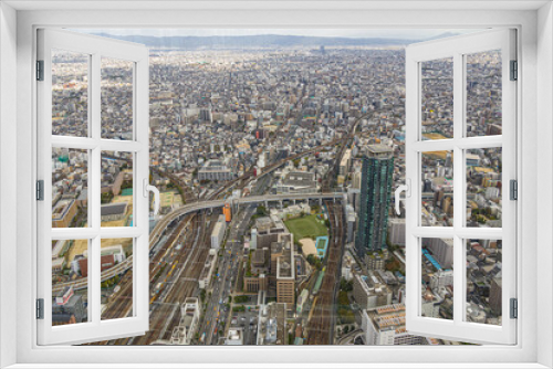 Fototapeta Naklejka Na Ścianę Okno 3D - 
大阪上空を望む　 photo of the sky above Osaka, Japan