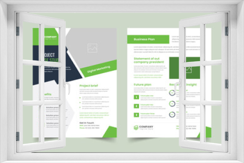 Case Study Flyer Design vector template, Business Case Study Booklet Layout, Double Side Flyer