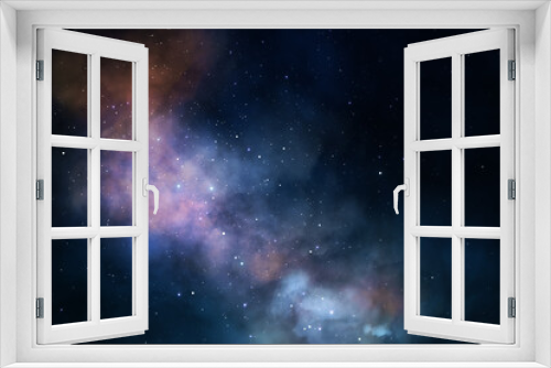 Fototapeta Naklejka Na Ścianę Okno 3D - Creative starry dark night sky background. Cosmos and space concept.