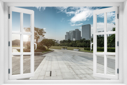 Fototapeta Naklejka Na Ścianę Okno 3D - Street view of Guangzhou Zhujiang New Town Financial Center