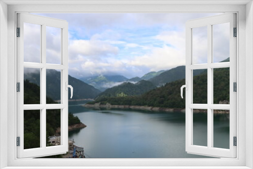 Fototapeta Naklejka Na Ścianę Okno 3D - ダム湖