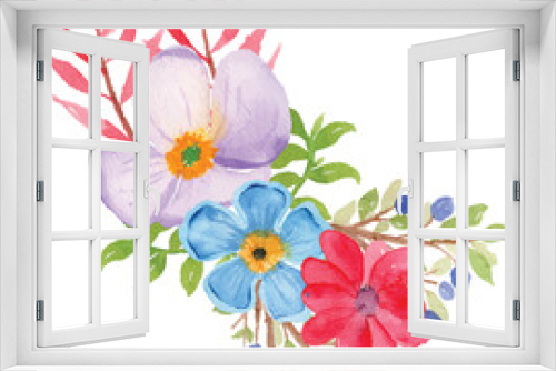 Fototapeta Naklejka Na Ścianę Okno 3D - Looser Flower Watercolor