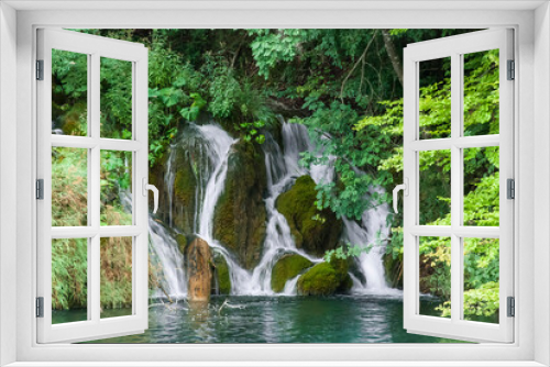 Fototapeta Naklejka Na Ścianę Okno 3D - wodospad, Plitwickie Jeziora, Chorwacja