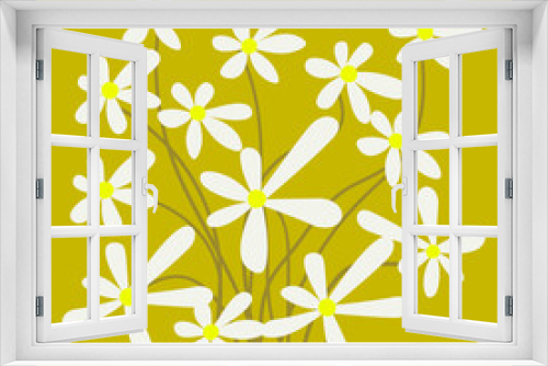 Fototapeta Naklejka Na Ścianę Okno 3D - Hand Drawn Plant and Flower Pattern Background