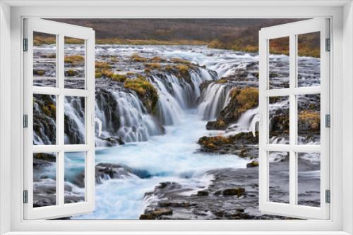 Fototapeta Naklejka Na Ścianę Okno 3D - Blue water of Bruarfoss Waterfalls, Iceland