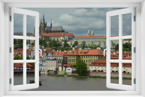 Fototapeta Naklejka Na Ścianę Okno 3D - Panorama of the Prague Castle over Vltava River